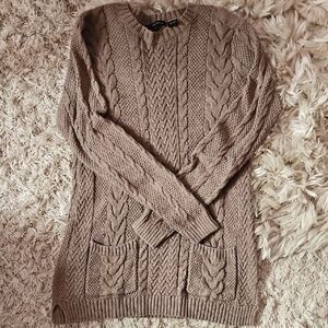 Women's Cable Knit Sweater - Taupe